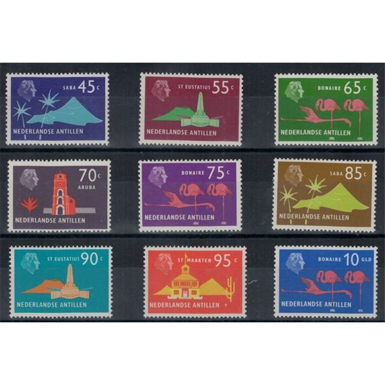 NETHERLANDS ANTILLES 1973 Definitives 9 v