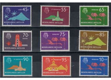 NETHERLANDS ANTILLES 1973 Definitives 9 v