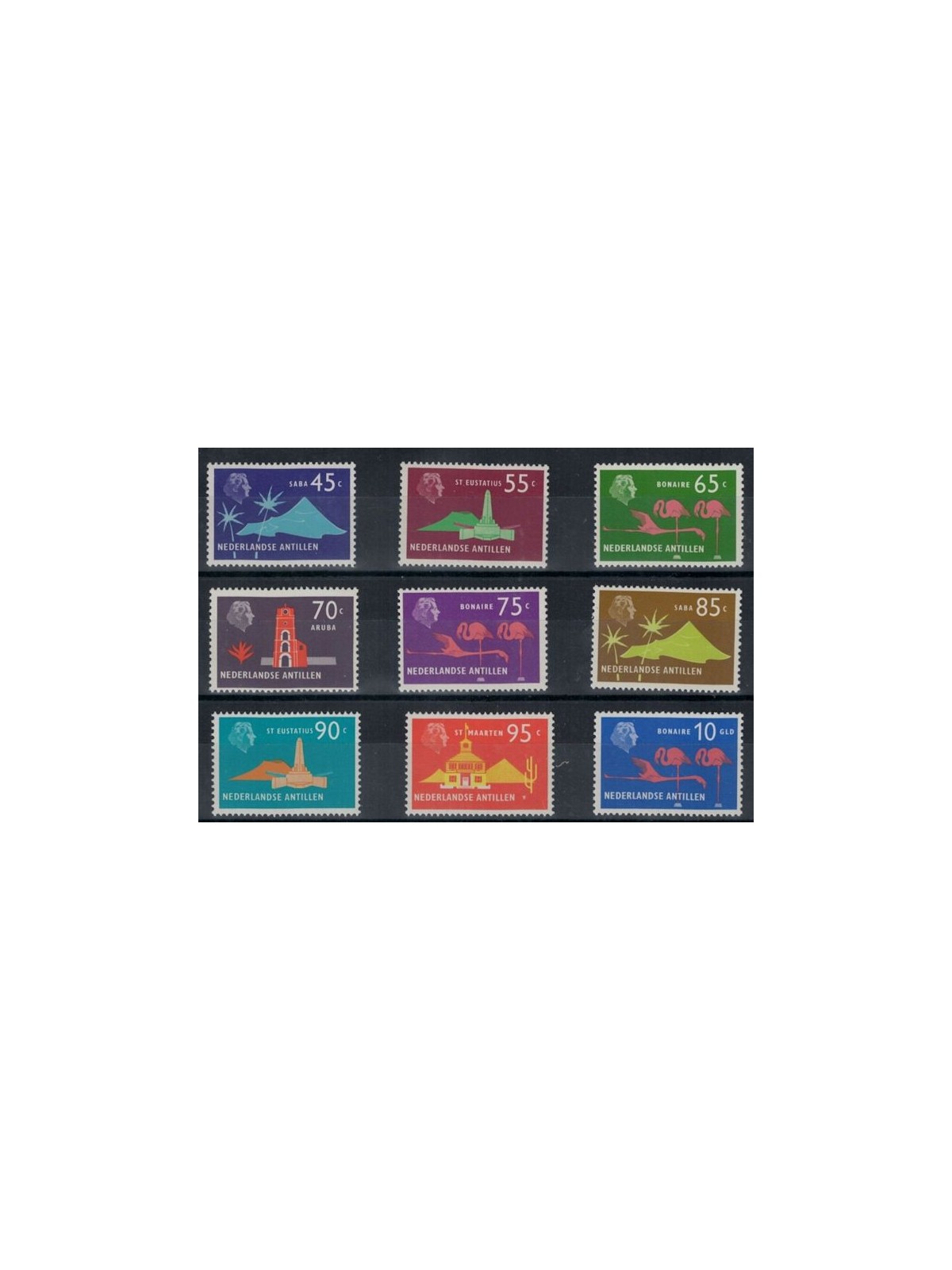 ANTILLE OLANDESI 1973 Ordinari - Definitives 9 v