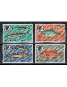 ASCENSION 1970 Serie ordinaria, pesci 4v MNH**