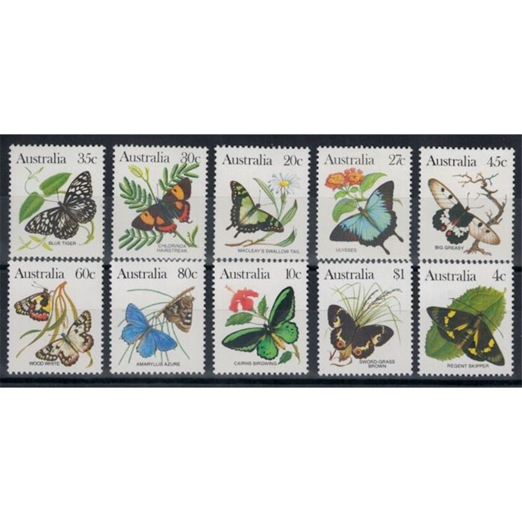 AUSTRALIA 1983 Fauna, butterflies 10v MNH**