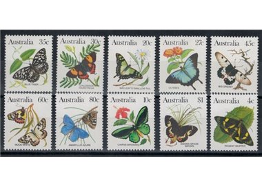 AUSTRALIA 1983 Fauna, farfalle 10v MNH**