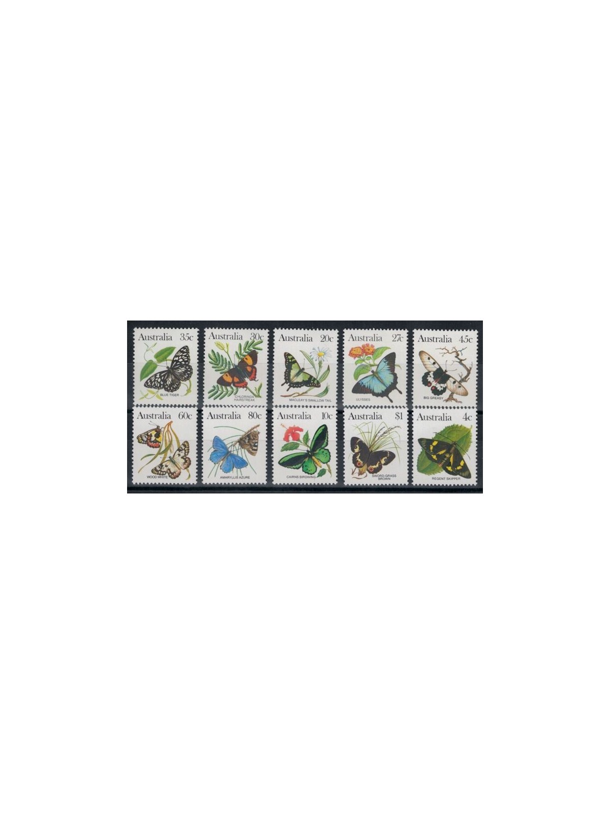 AUSTRALIA 1983 Fauna, farfalle 10v MNH**