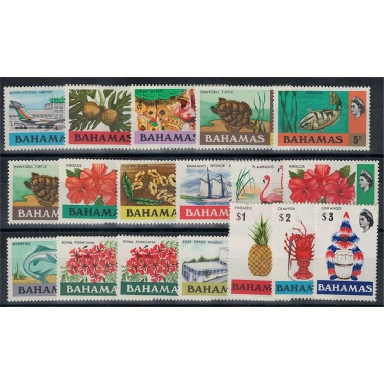 BAHAMAS 1971 Serie ordinaria 18v MNH**