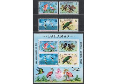 BAHAMAS 1974 Fauna, birds 4v + 1 s/s MNH**