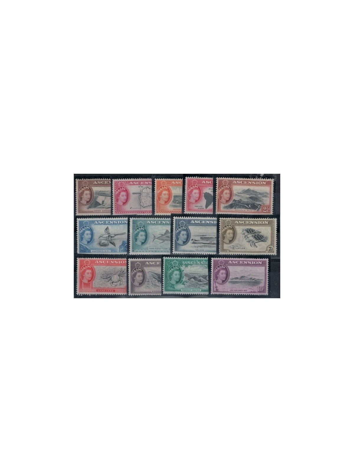 ASCENSION 1956 Ordinary series, views 13v MNH**