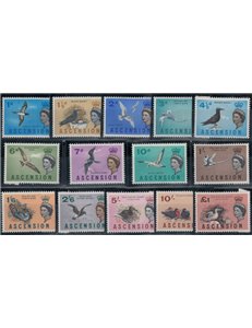 ASCENSION 1963 Ordinary series, birds 14v MNH**