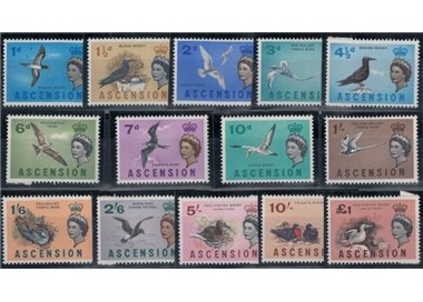 ASCENSION 1963 Serie ordinaria, uccelli 14v MNH**