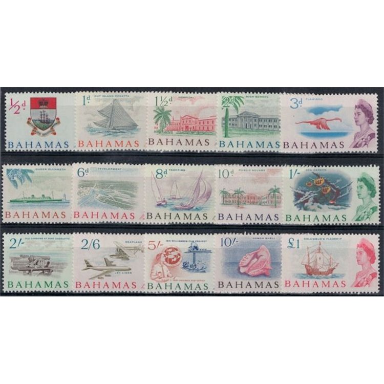 BAHAMAS 1965 Ordinary series 15v MNH**