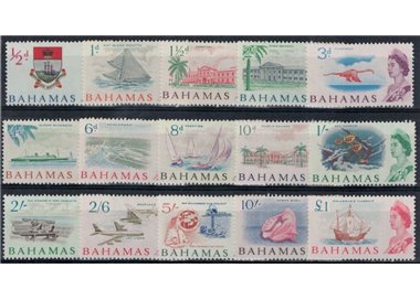 BAHAMAS 1965 Ordinary series 15v MNH**