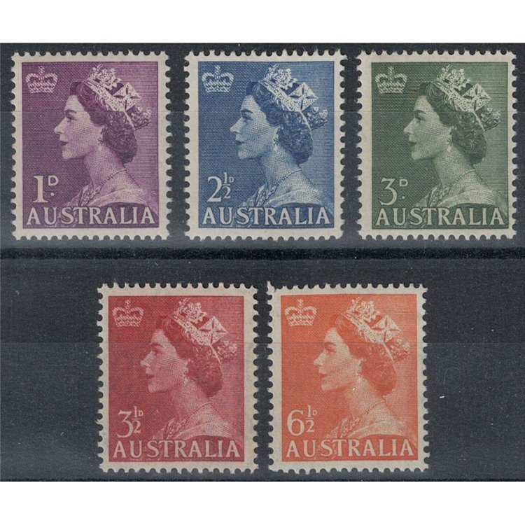 AUSTRALIA 1953 Ordinary series 5v MNH**