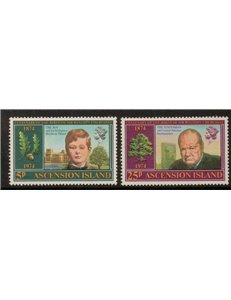 ASCENSION 1974 Centenario Winston Churchill 2v MNH**