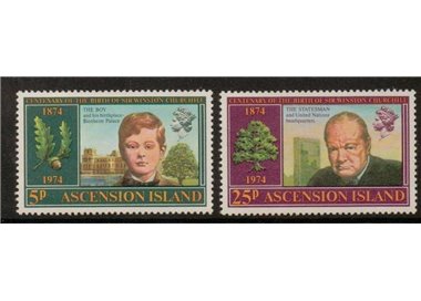 ASCENSION 1974 Centenary Winston Churchill 2v MNH**