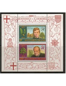 ASCENSION 1974 Centenario Winston Churchill BF MNH**
