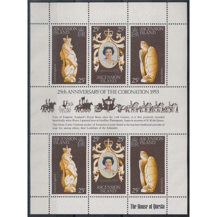 ASCENSION 1978 Silver Jubilee m/s MNH**