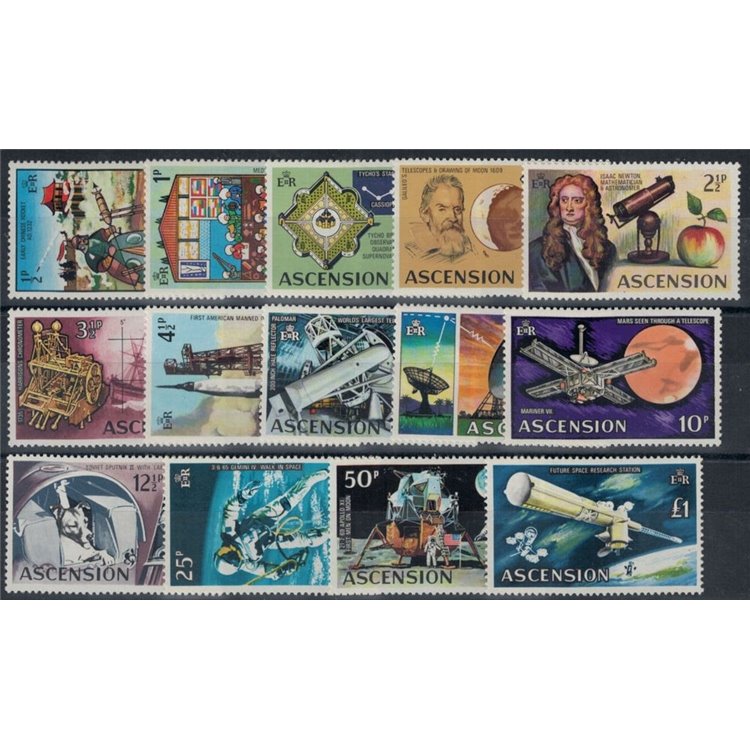 ASCENSION 1971 Esplorazione spaziale 14v MNH**