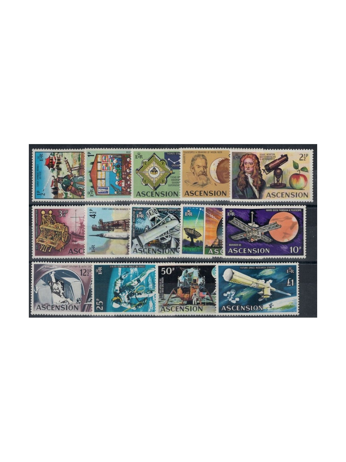 ASCENSION 1971 Esplorazione spaziale 14v MNH**