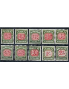 AUSTRALIA 1958-60 Segnatasse 10v MNH**