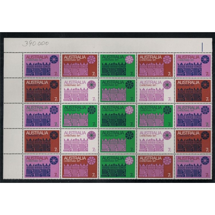 AUSTRALIA 1971 Natale - Blocco da 25 MNH**
