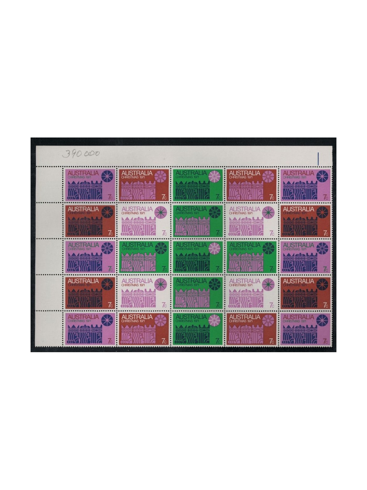 AUSTRALIA 1971 Christmas - Block of 25 MNH**