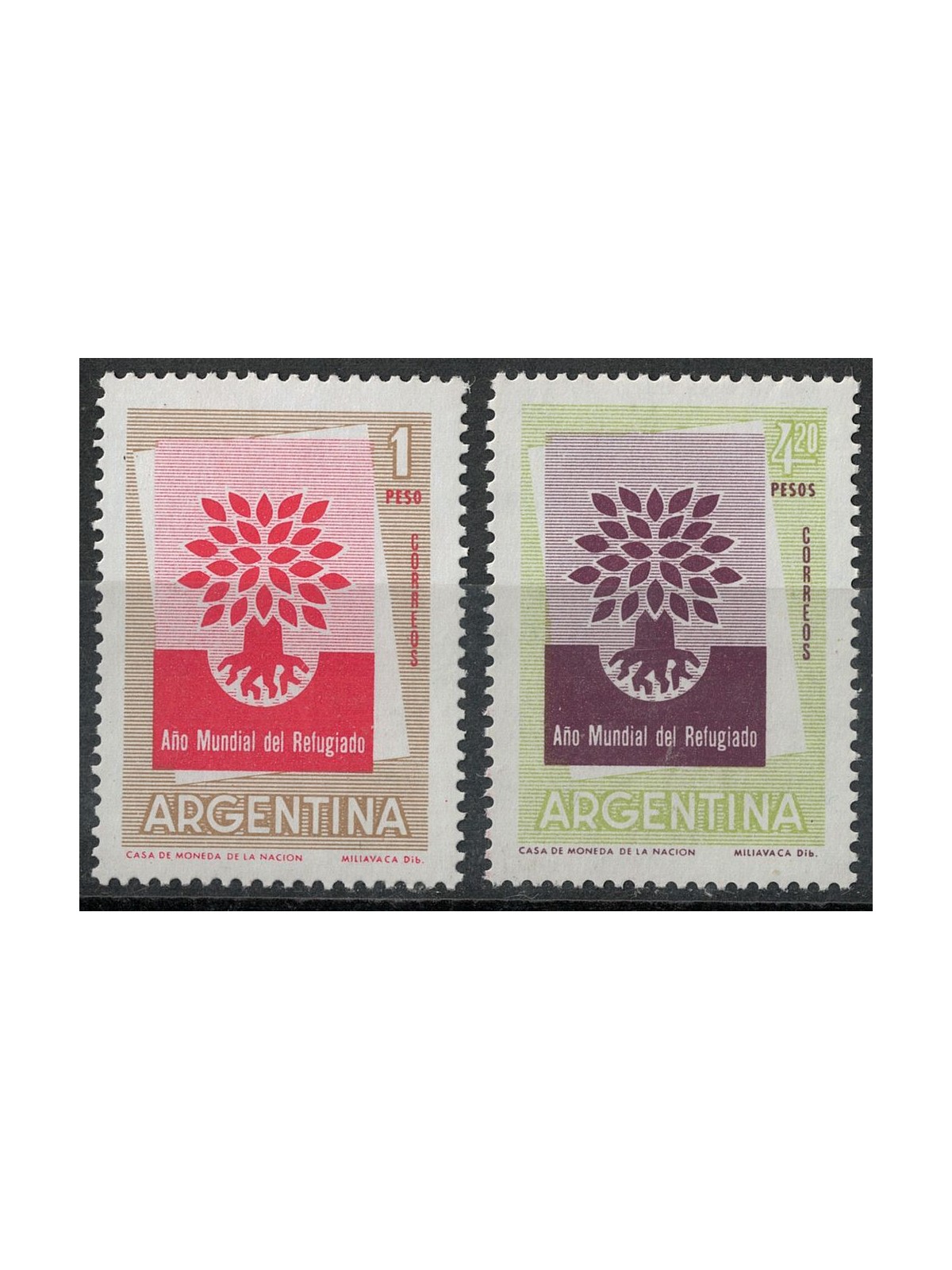 ARGENTINA 1960 Anno del rifugiato 2v MNH**