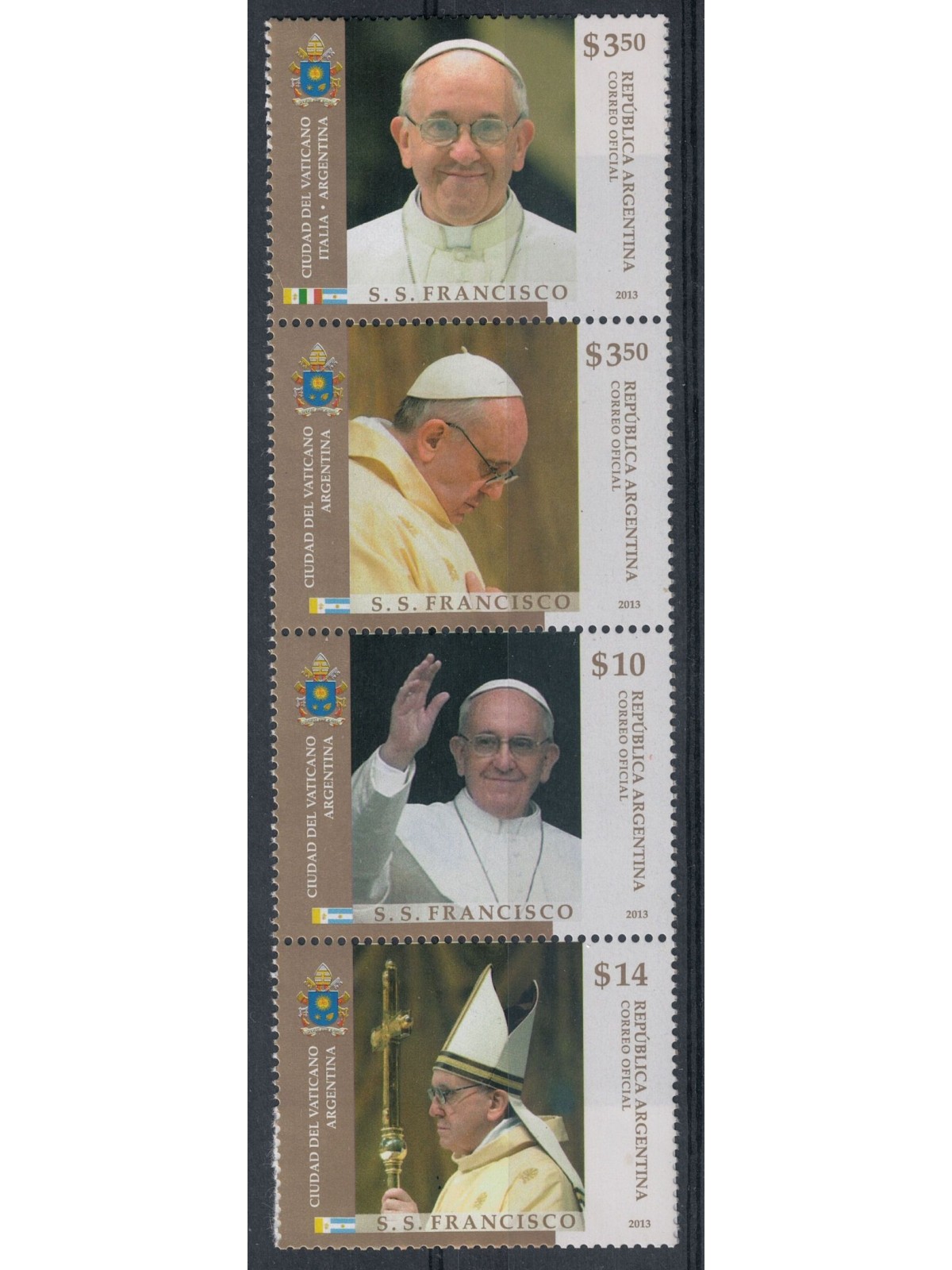 ARGENTINA 2013 Papa Francesco 4v MNH**