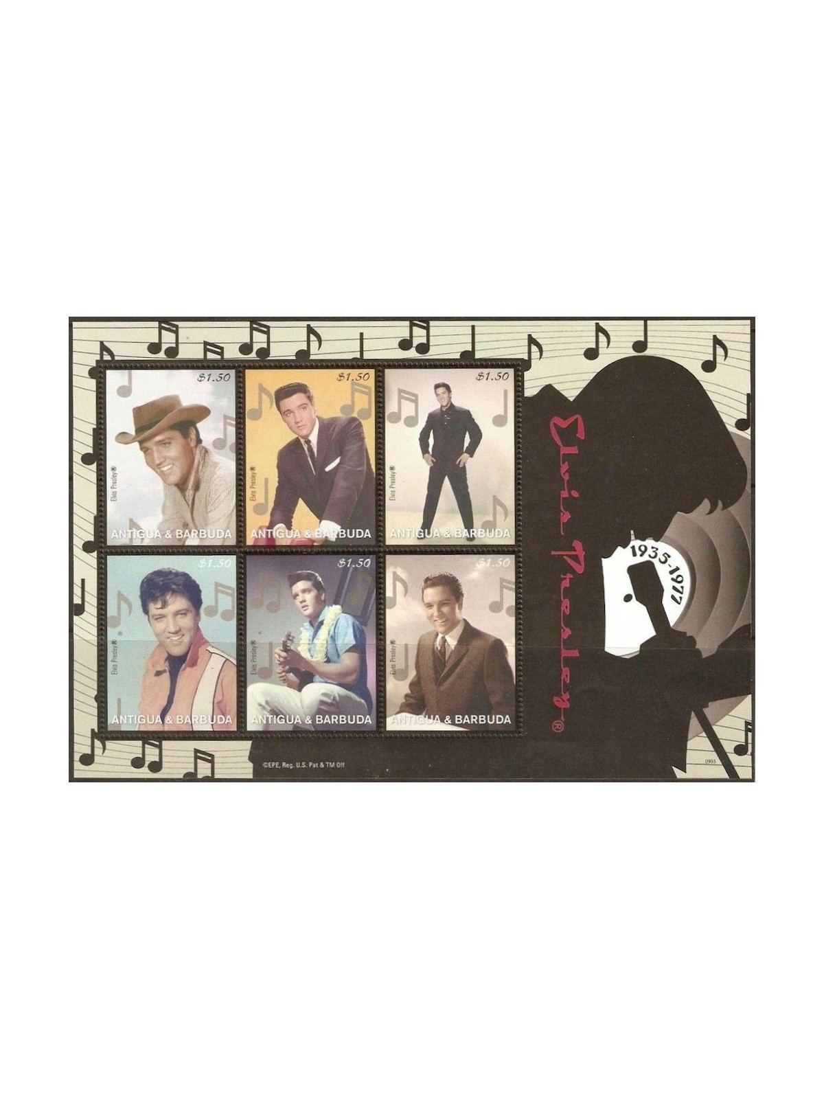 ANTIGUA AND BARBUDA 2009 Elvis Presley 6v MNH**