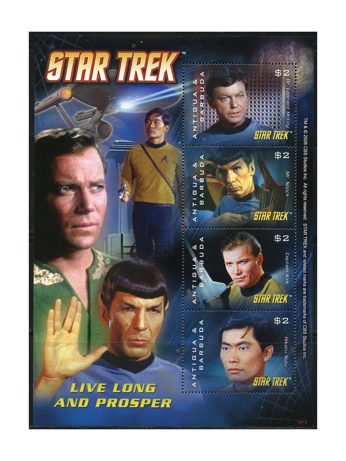 ANTIGUA E BARBUDA 2008 Cinema, Star Trek (I) 4v MNH**