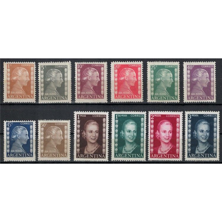 ARGENTINA 1952 Eva Peron 12v MH*