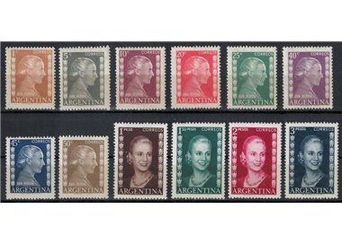 ARGENTINA 1952 Eva Peron 12v MH*