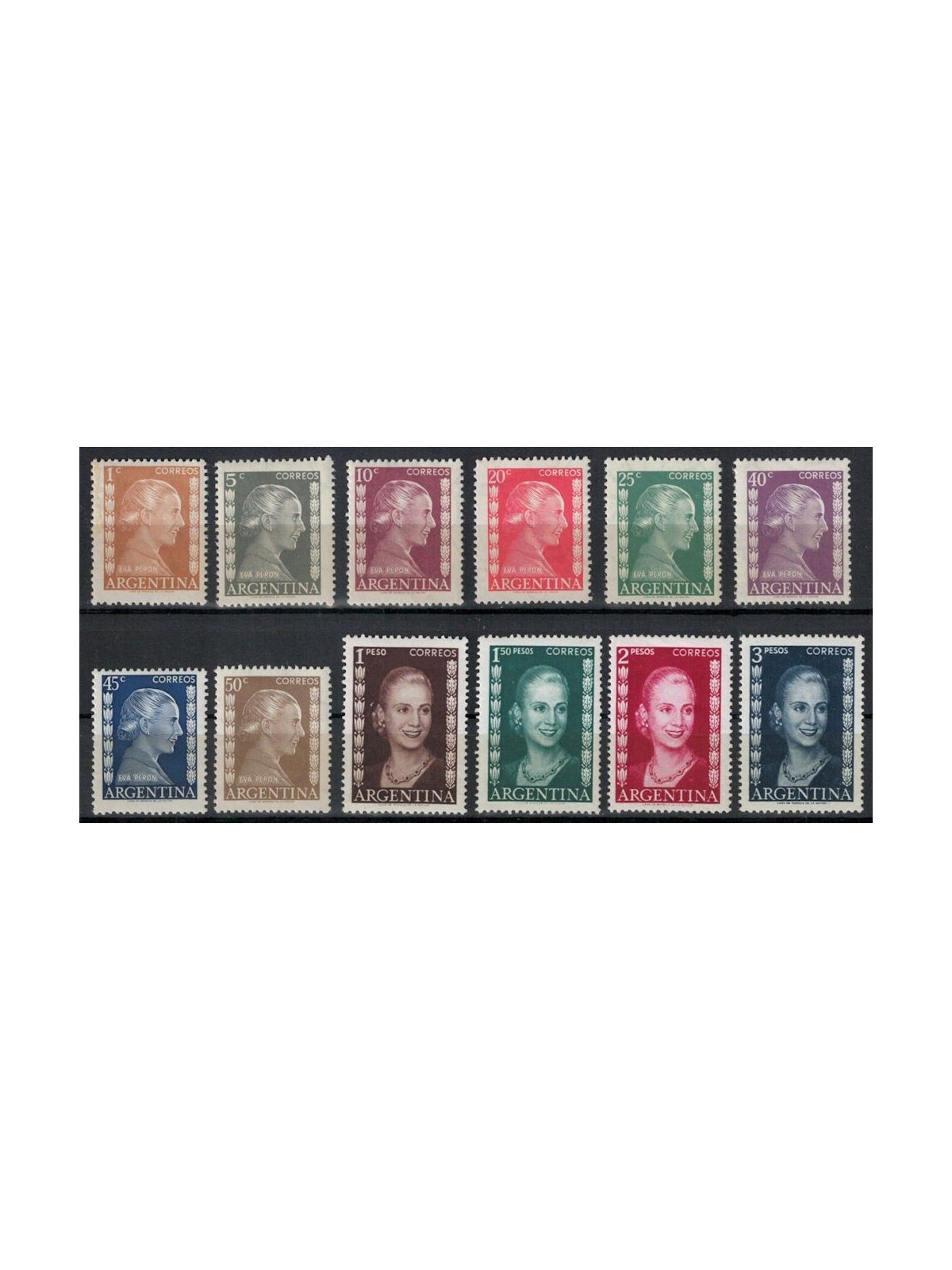 ARGENTINA 1952 Eva Peron 12v MH*