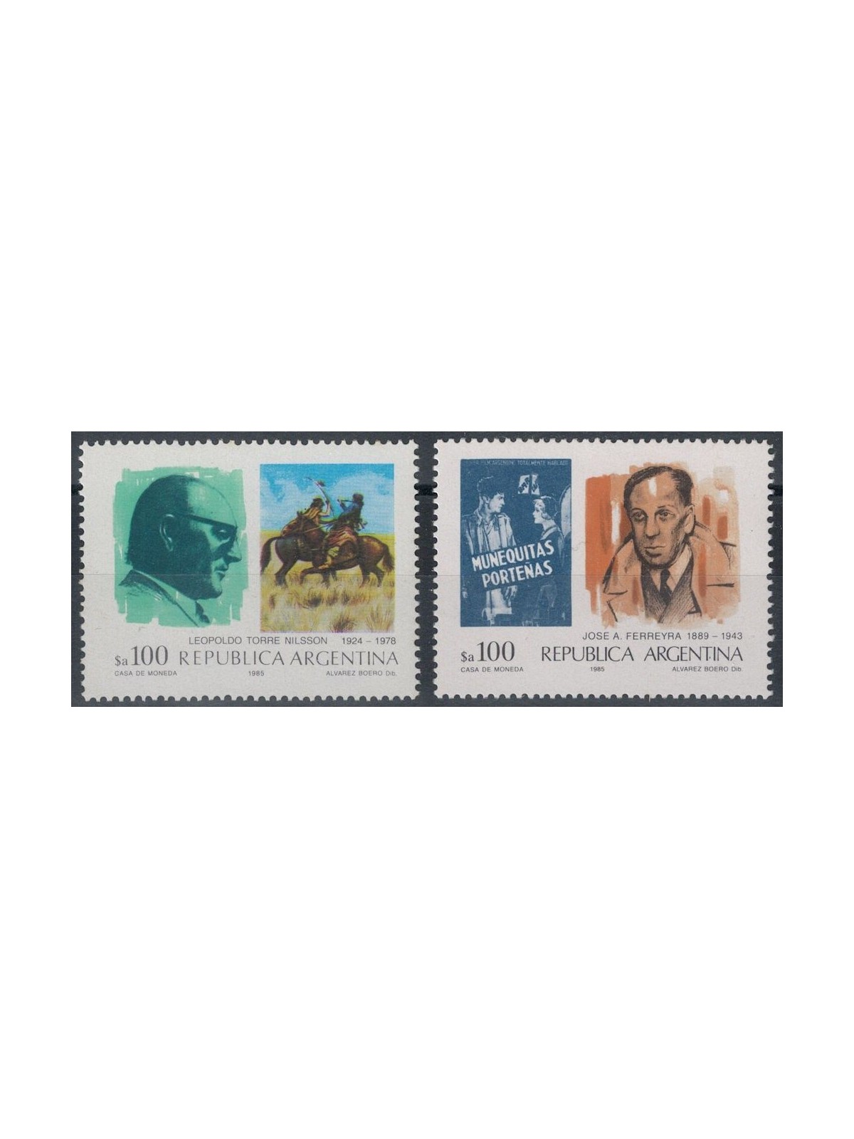 ARGENTINA 1985 Films e registi argentini 2v MNH**