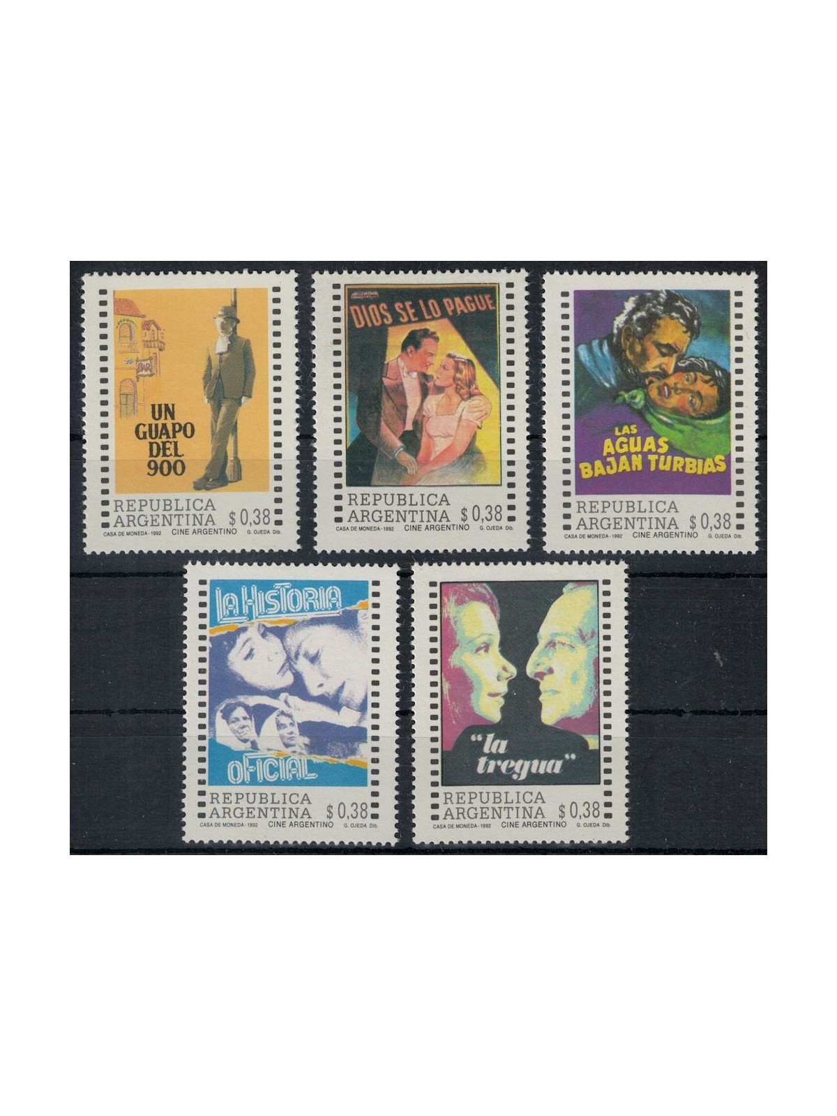 ARGENTINA 1992 Film posters 5v MNH**