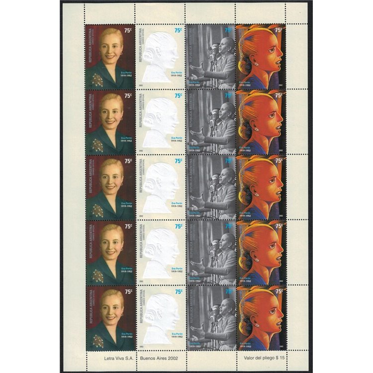 ARGENTINA 2002 Eva Peron MF MNH**