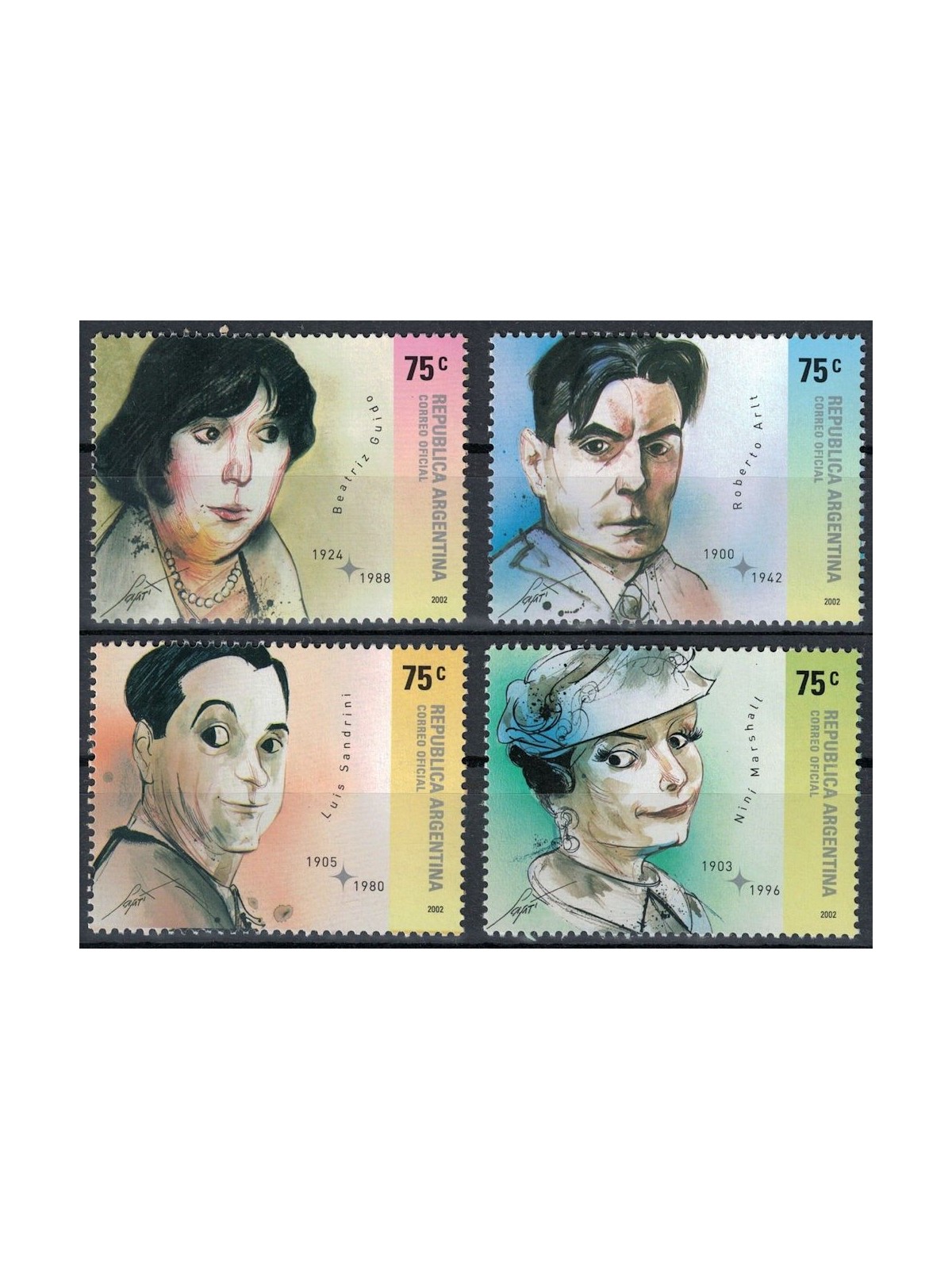 ARGENTINA 2002 Famous People 4v MNH**
