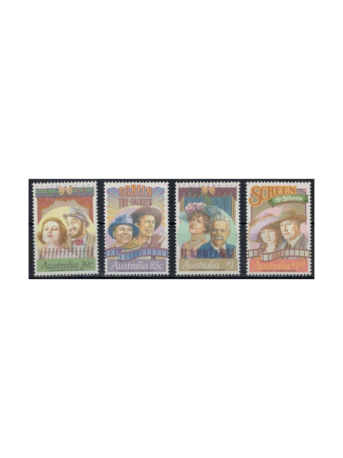 AUSTRALIA 1989 Attori del cinema e del teatro 4v MNH**