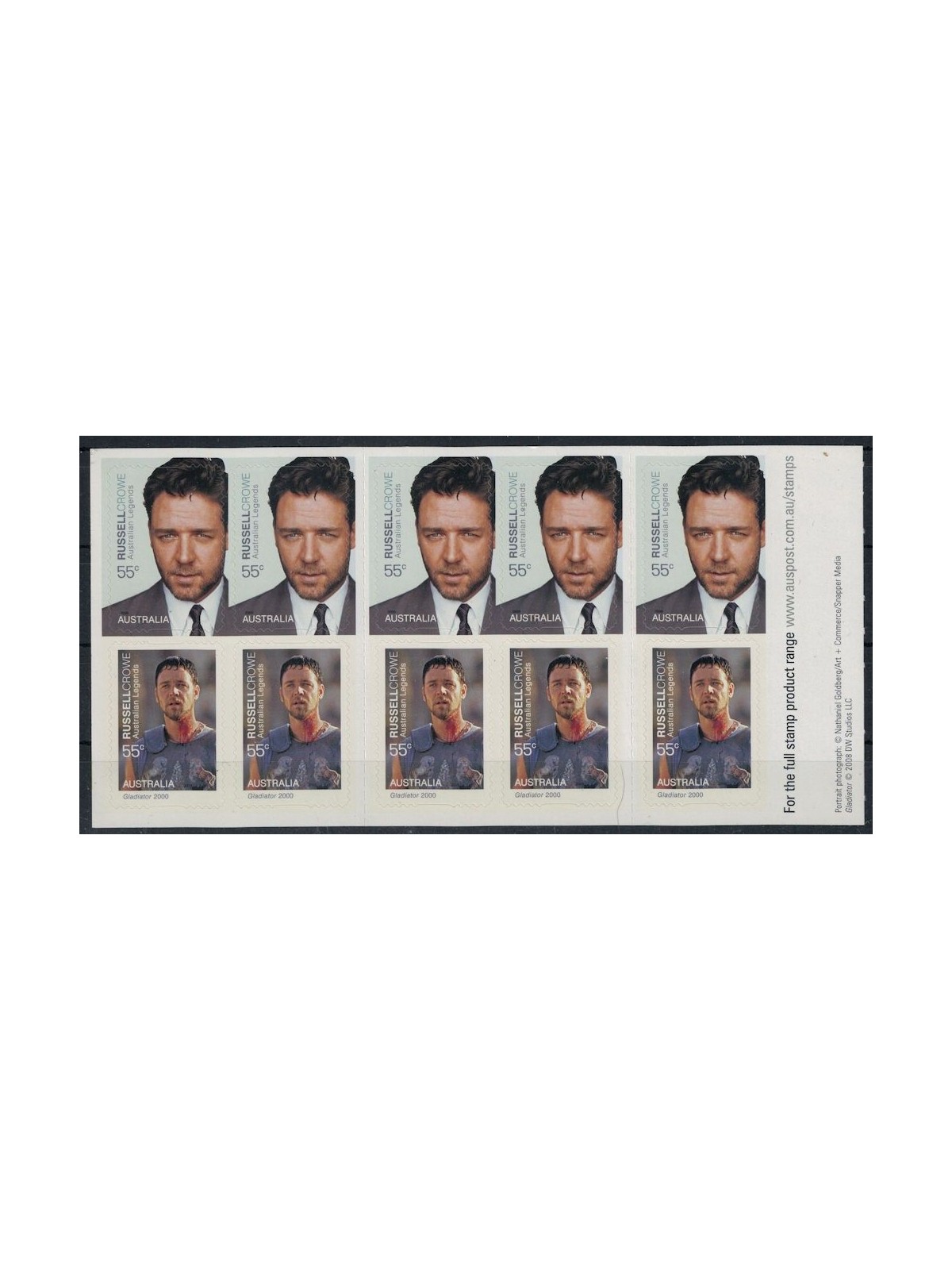 AUSTRALIA 2009 Cinema, Russell Crowe booklet MNH**