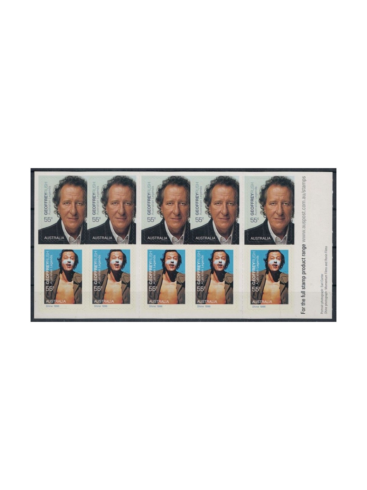 AUSTRALIA 2009 Cinema, Geoffrey Rush booklet MNH**
