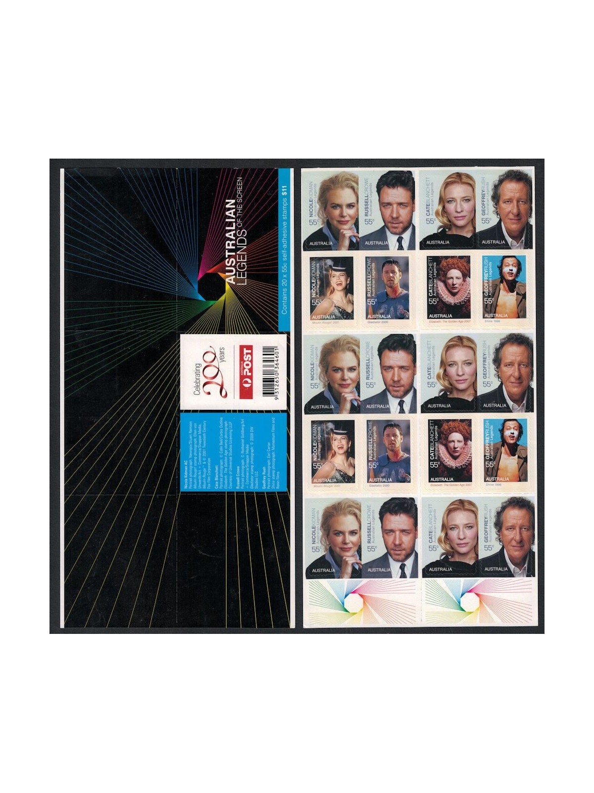 AUSTRALIA 2009 Cinema, Australian actors booklet MNH**