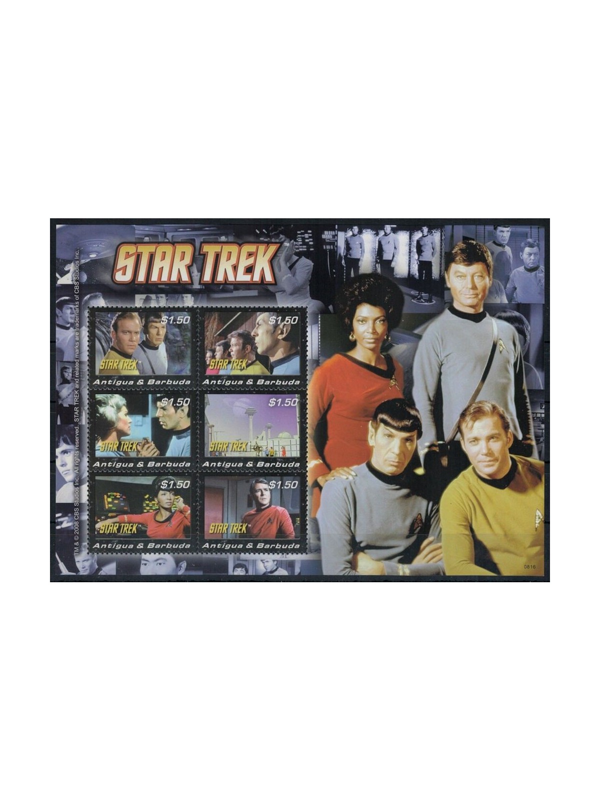 ANTIGUA E BARBUDA 2008 Cinema, Star Trek (II) 6v MNH**