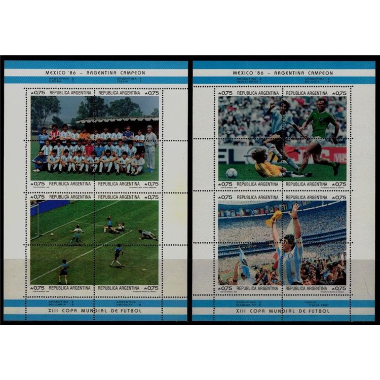ARGENTINA 1986 World Cup 2 s/s MNH**