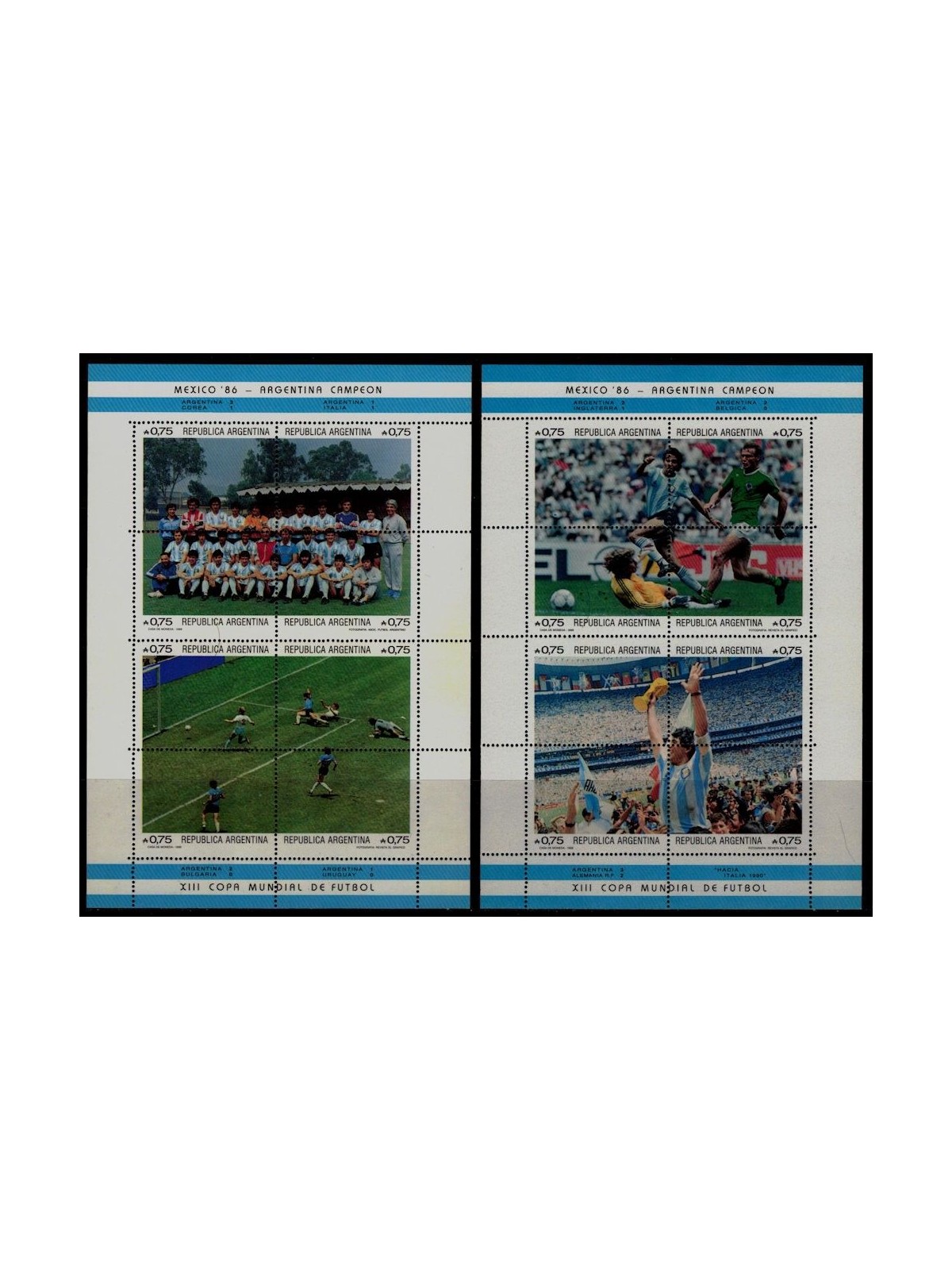 ARGENTINA 1986 World Cup 2 s/s MNH**