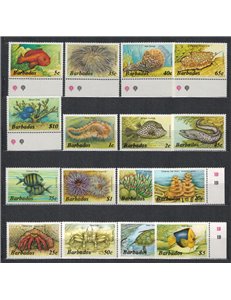 BARBADOS 1985 Vita marina 16v MNH**
