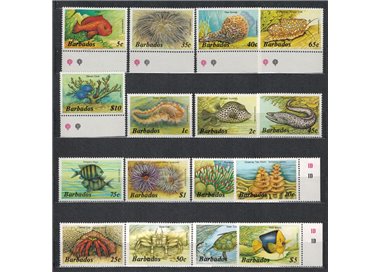 BARBADOS 1985 Vita marina 16v MNH**