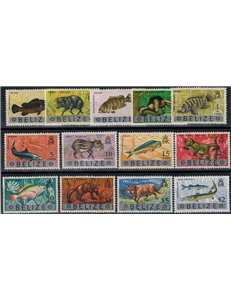 BELIZE 1973 Fauna, animali 13v MNH**