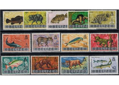 BELIZE 1973 Fauna, animals 13v MNH**