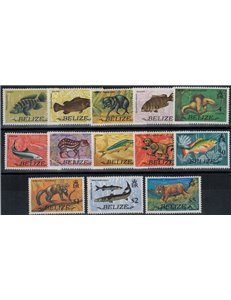 BELIZE 1974 Fauna, animals 13v MNH**