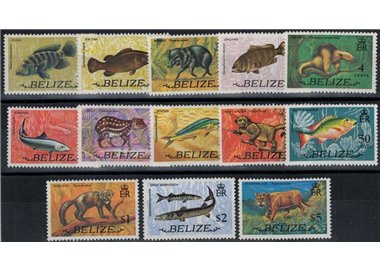 BELIZE 1974 Fauna, animals 13v MNH**