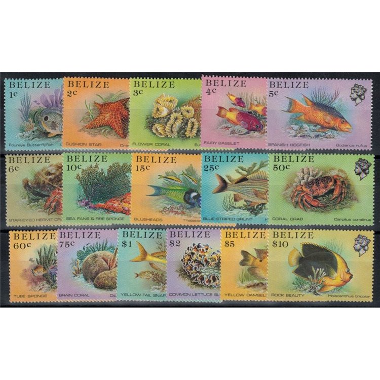 BELIZE 1984 Marine Fauna 16v MNH**