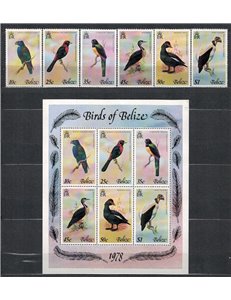 BELIZE 1978 Fauna, Birds 6v + 1 s/s MNH**